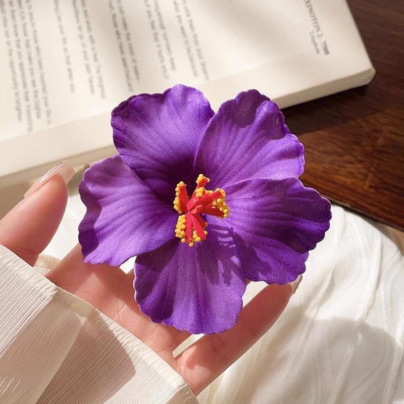 2/4/6 pcs Hawaiian Flower Hair Clips for Women Artificial Floral Hibiscus Lily Barrettes Hairpin Accessories Vacation Beach Gift