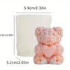 Rose Bear Candle Silicone Molds Holding Heart Flowe Plaster Resin Moulds Making Aromatherapy Wedding Party Decor Gifts for Bride