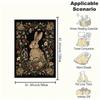 "Rabbit in Flowers: Elegant Wall Art Print"Blanket Flannel Throw Blanket for Sofa, Bed, Travel, Camping, Office, Couch, Chair, And Bed Gift