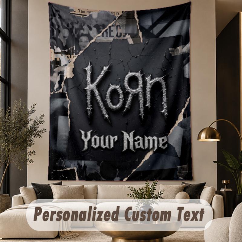 Custom Text Tapestry Korn Print Wall Tapestry Indoor Living Room Wall Decor