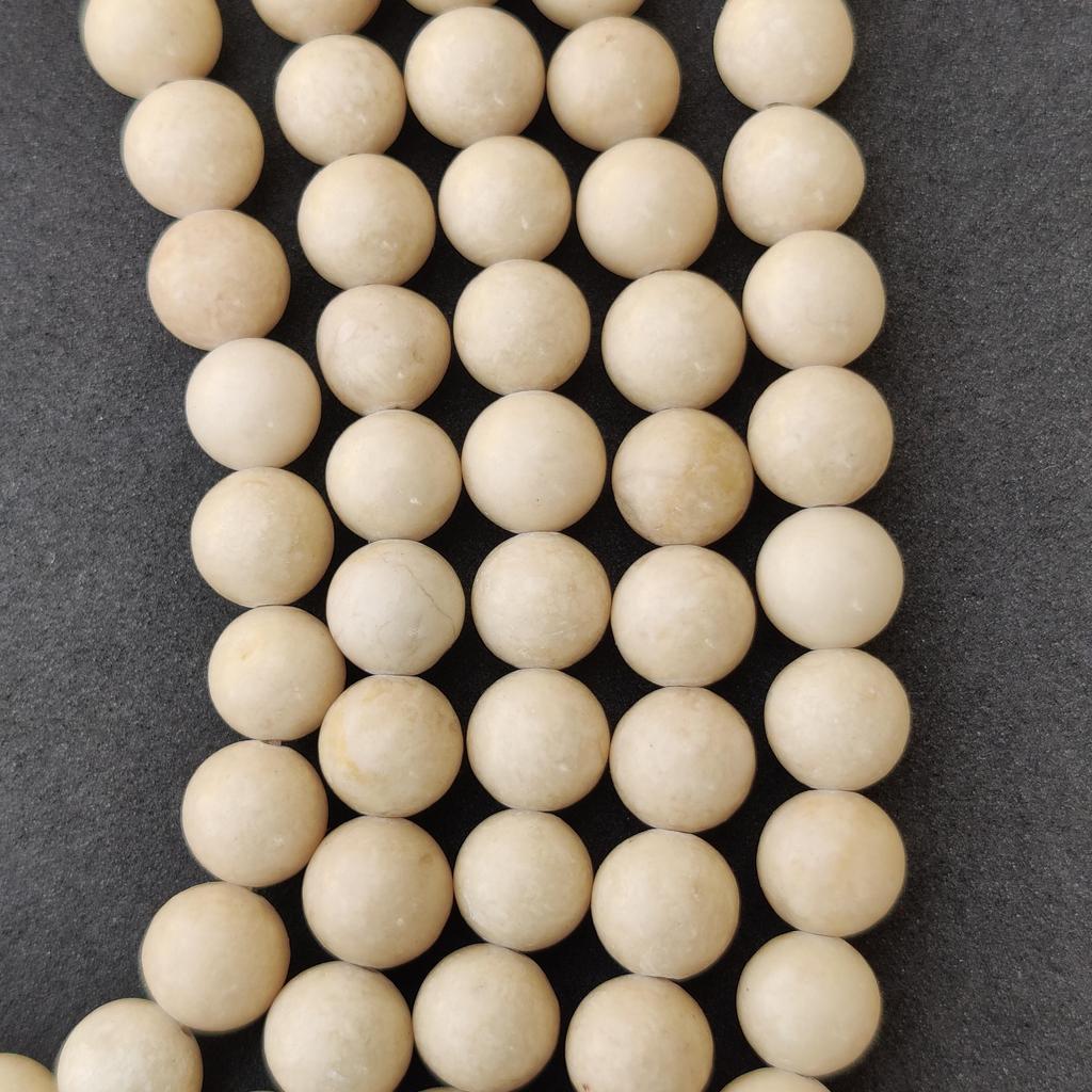 Natural Matt Fossil Jasper River Stone Beads, 6mm 8mm 10mm Size Beads, Tan Beige Cream Beads, 14-15 Inch Strands Beads.