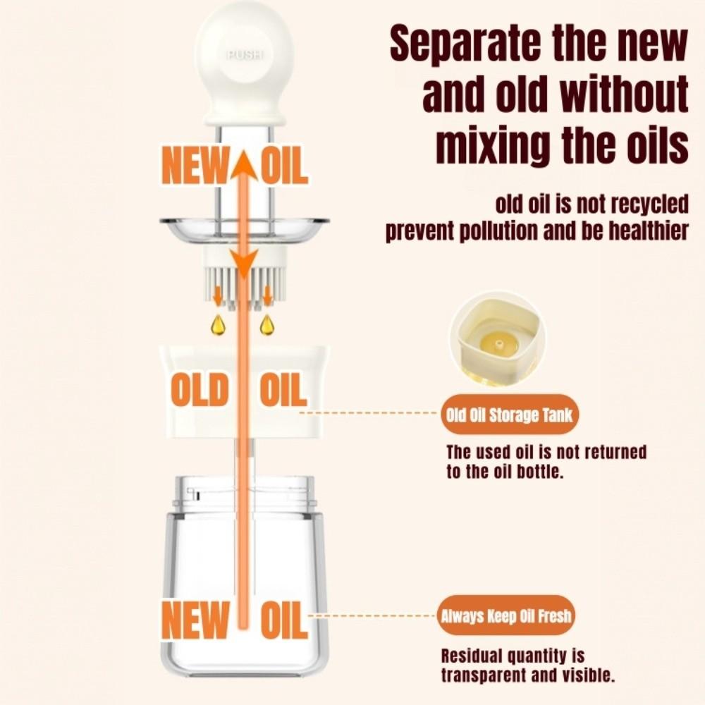230ml Oil Bottle Silicone Basting Brush Oil Pot Dust-proof 2 in 1 Oil Dispenser Brush  Kitchen