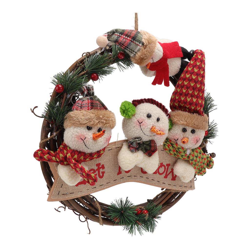 Christmas Wreath Fadeless Durable Joyful Vibes Rich Bright Colors Grapevine Wreath for Door Window