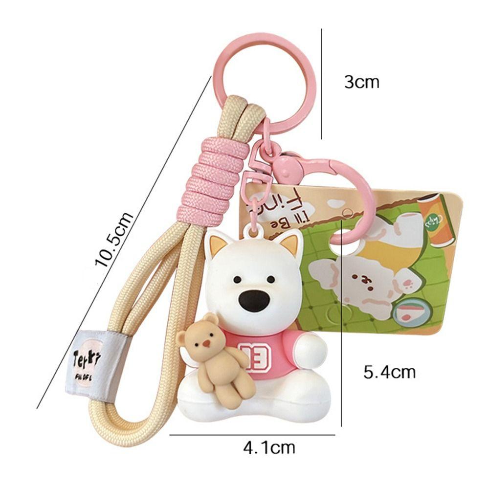 Anti-loss Puppy Doll Key Ring Cartoon Cute Bag Pendant West Highland Terrier Keychain Couple