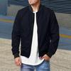 Мужская весенне-осенняя куртка с воротником-стойкой и длинным рукавом, однотонное бейсбольное пальто с карманами, верхняя одежда в бейсбольном стиле с карманами на молнии