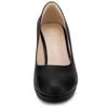 Allegra K Women's Round Toe Platform Chunky Heel Mary Jane Pumps, Black, Size 25.5cm