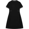 Fila Наследие Центр Помпиду Серия Платье с круглым вырезом, приталенное, повседневное, с короткими рукавами, женское платья Черный F11W438312FBK