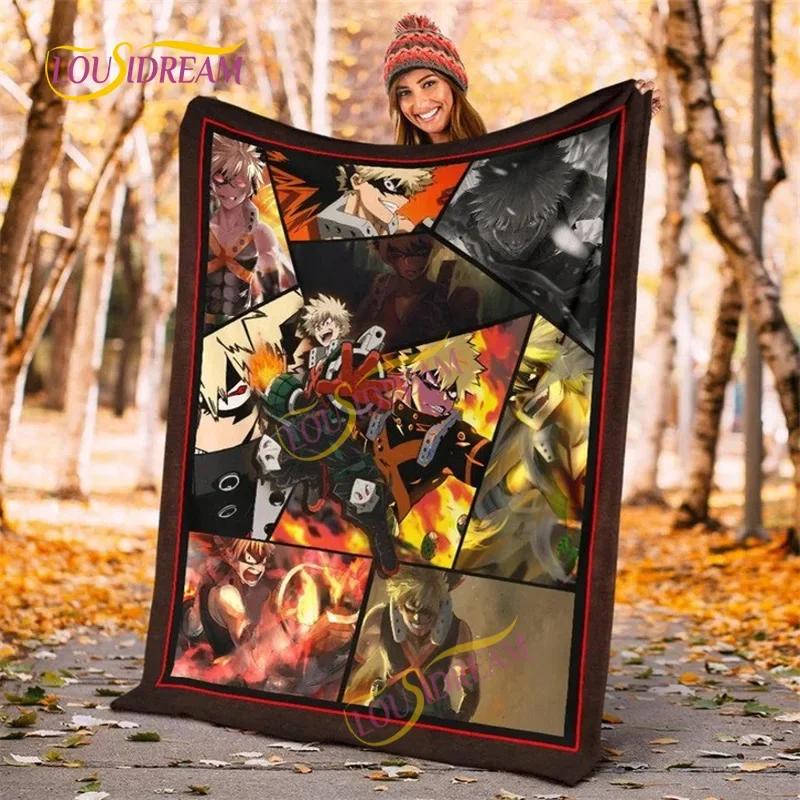 Katsuki Bakugo My Hero Academia фланелевое одеяло Midoriya Izuku диван-кровать плюшевое аниме Merch Shoto Todoroki Manga постельное белье одеяло