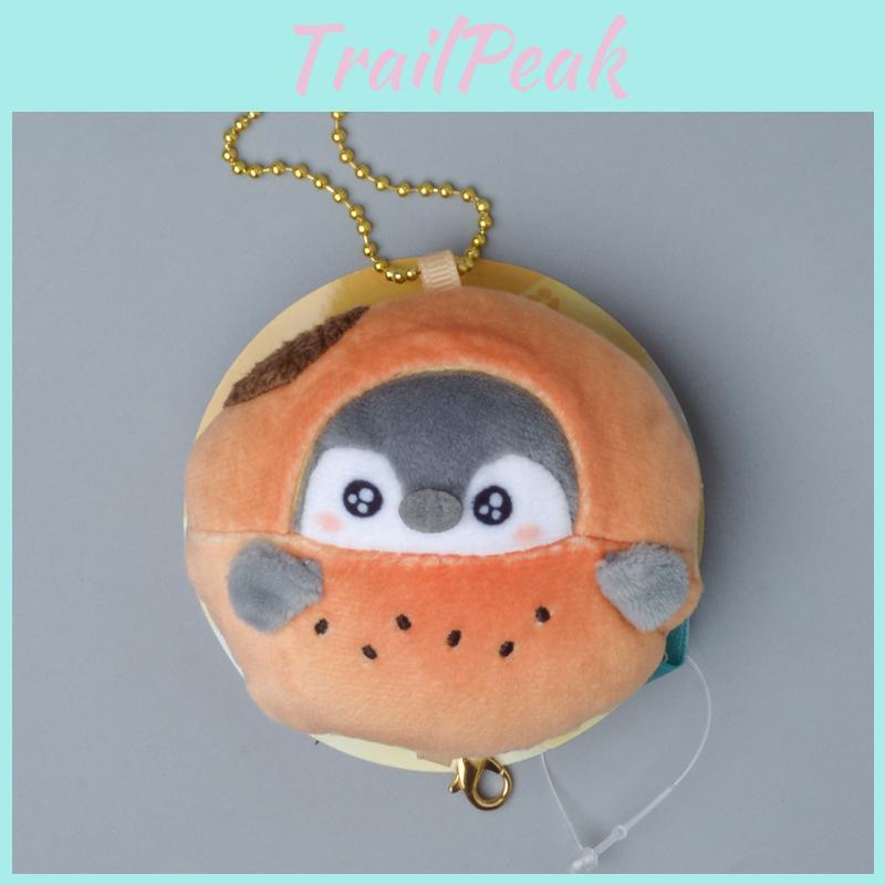 Penguin Egg Character Toast Pineapple Bun Plush Doll Keychain For Gift Giving