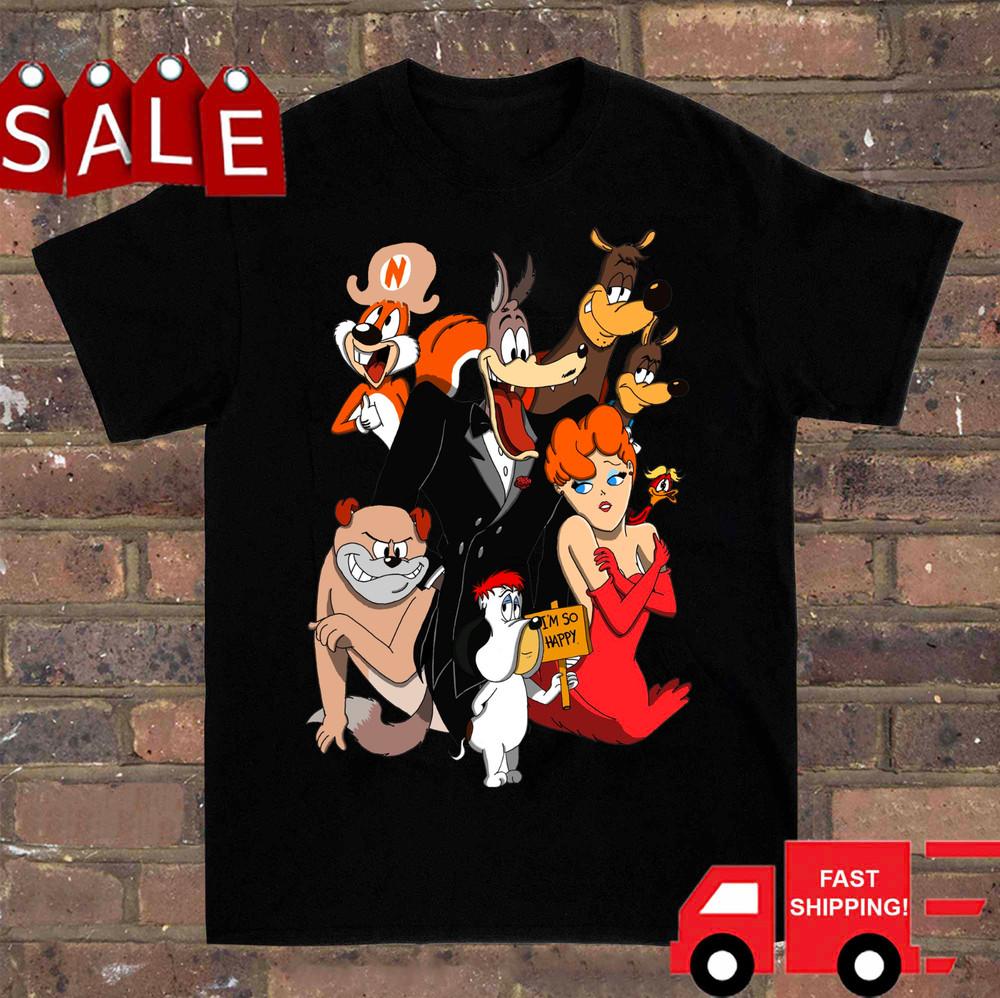 Droopy Dog and All Friend Shirt Short Sleeve Men Black Unisex S-5XL ND986