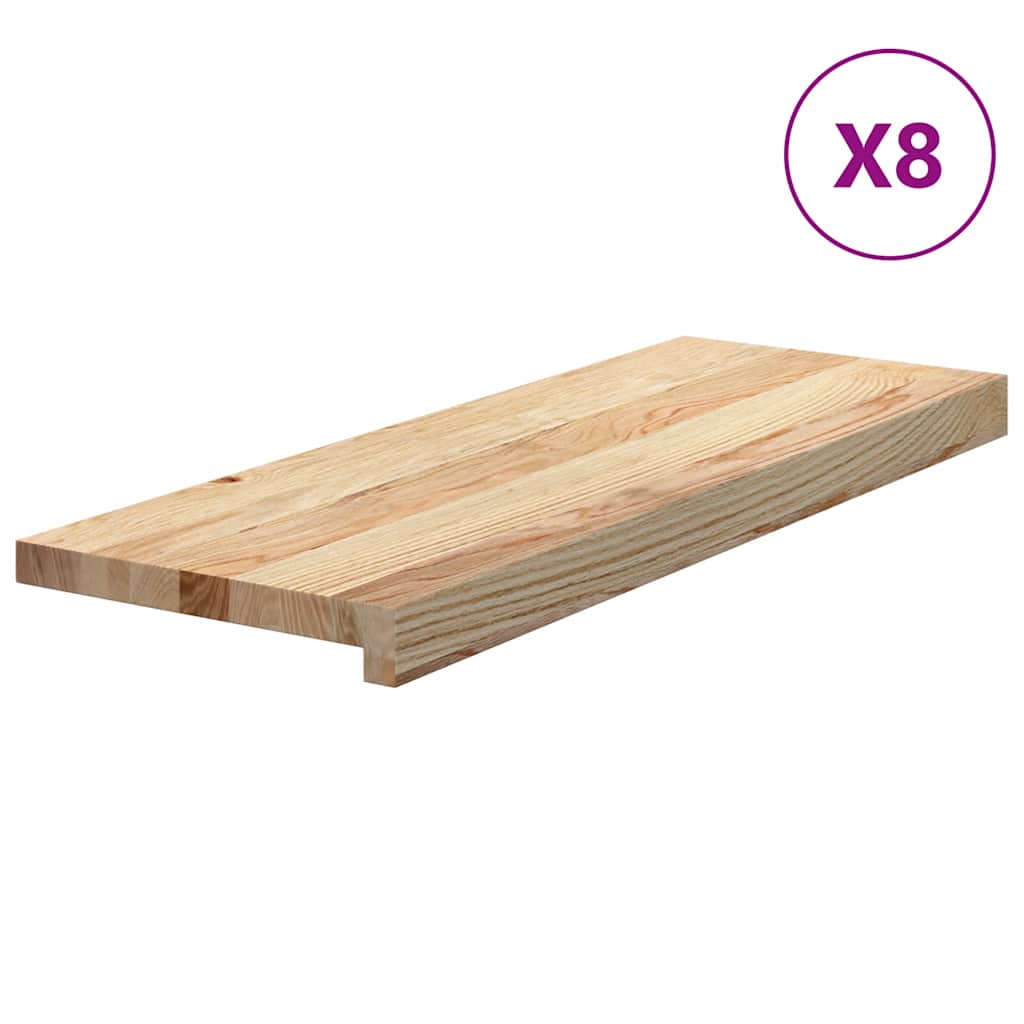 Vidaxl Stopnie Schodowe, 8 Szt., Surowe 70X30X2 Cm Lite Drewno Dębowe