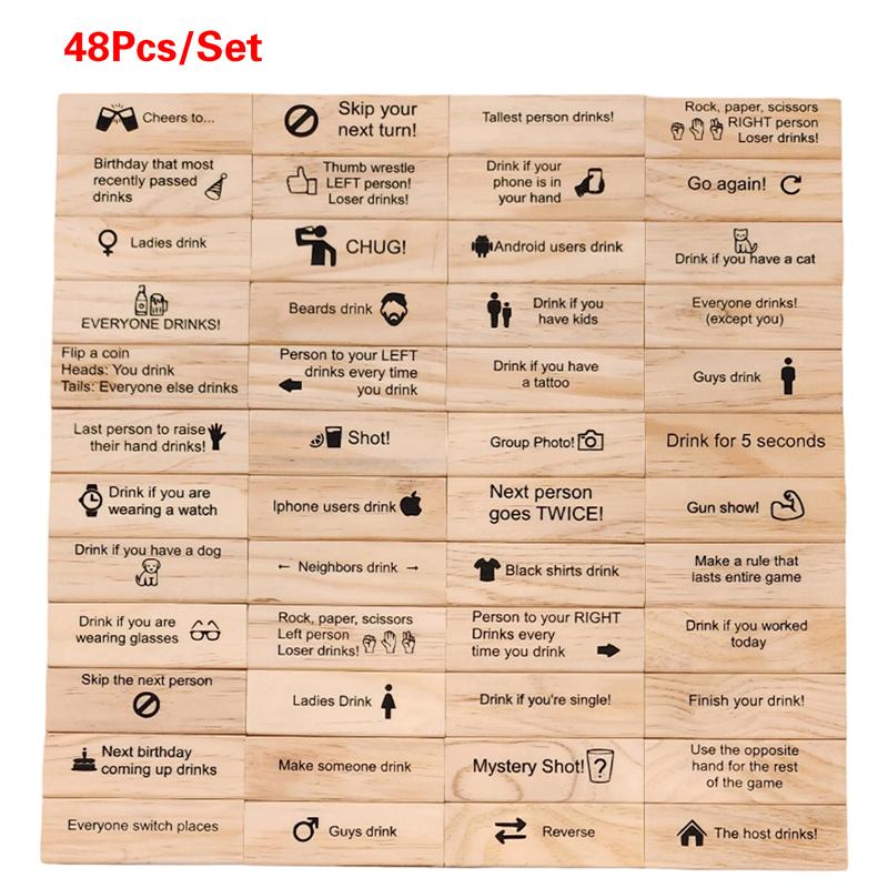 48 шт. деревянная игра «Башня-кувырок», игра для взрослых, парные игры для взрослых, игра «Складывание деревянных блоков»