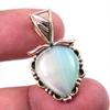 Natural Botswana Agate Gemstone 925 Solid Silver Two Tone Pendant 1.25'' k4D09