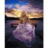 5D DIY Diamond Painting Sunset Girl Needlework Embroidery Cross Stitch