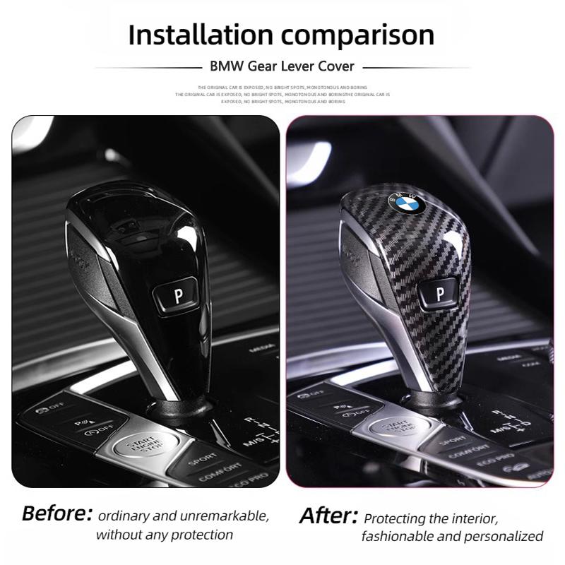 Car Gear Lever Protective Cap ABS Carbon Fiber Cover For BMW E46 E90 E60 F30 F10 E39 E36 F20 G20 G30 E92 E87 E91 X5 E70 F11 E30 XR1