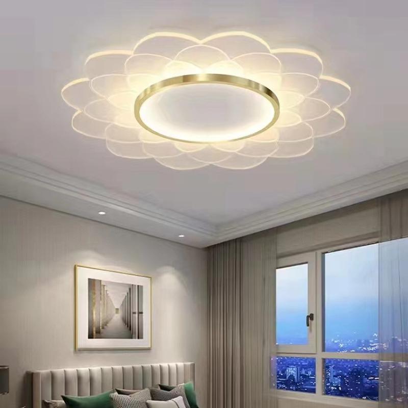 Современные простые светодиодные креативные цветочные светильники для комнаты, теплые романтические круглые лампы и фонари для столовой