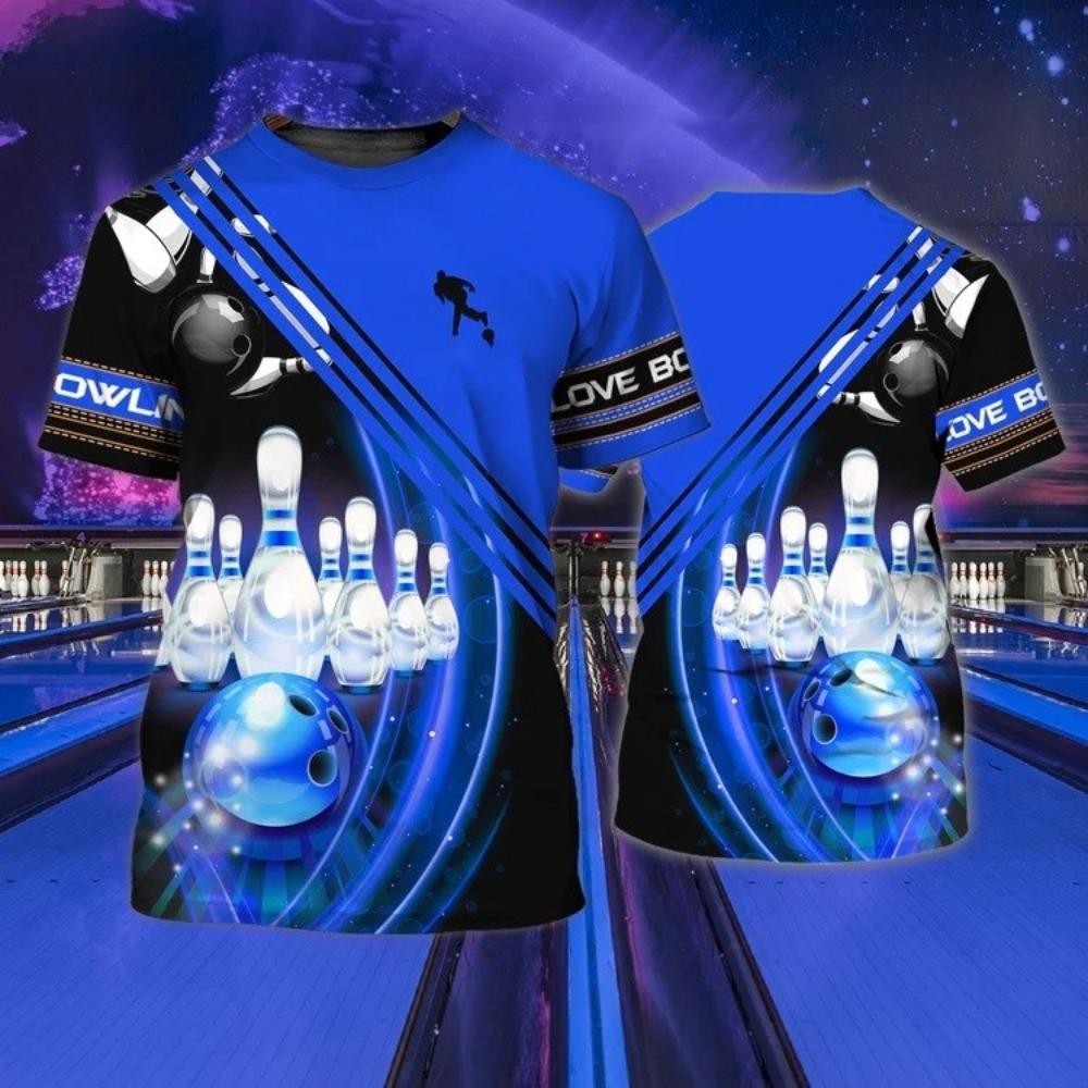 New Summer Men's Bowling T-shirt 3D Full Print T-shirt Suitable for Both Men and Women Casual T-shirt