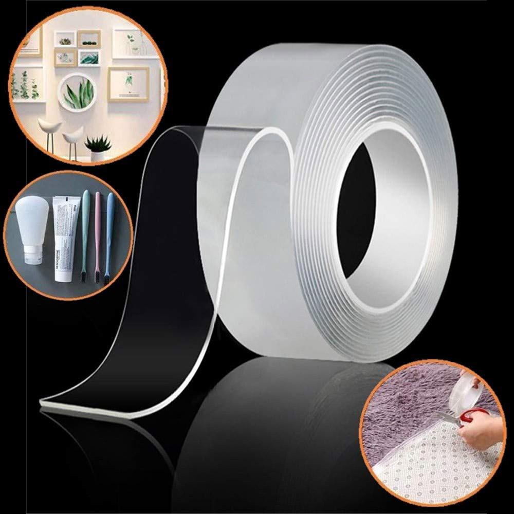 Nano Double Sided Sticker Reusable Washable Waterproof Transparent Self Adhesive Traceless Tape for Home Office