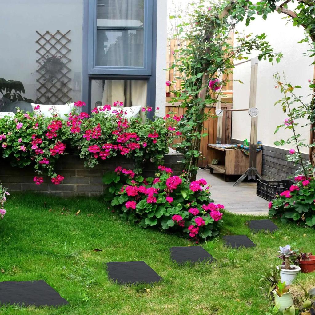 Садовые Шаговые Плиты Дорожка Мощение Украшение Декоративные Шаговые Плиты с Грунтовыми Колышками для Дорожки Задний Двор Бассейн Патио