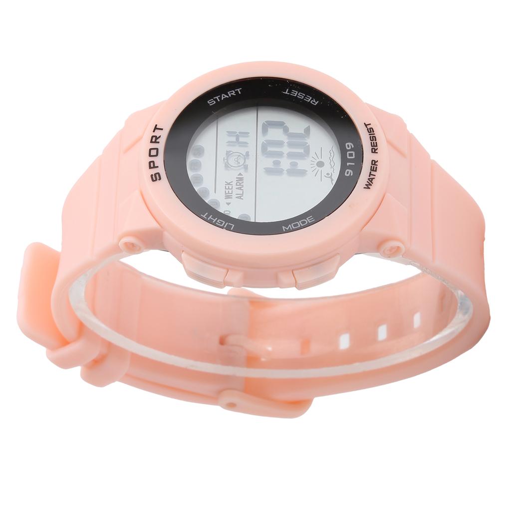 Fashionable Digital Watch Luminous Lights Waterproof Electronic Watches for Children9109 Pink