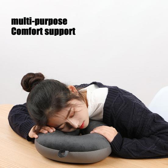 Подушка U-образной формы с эффектом памяти, толстая, эластичная, медленно отскакивающая, с подвесным кольцом, регулируемая подушка для шеи