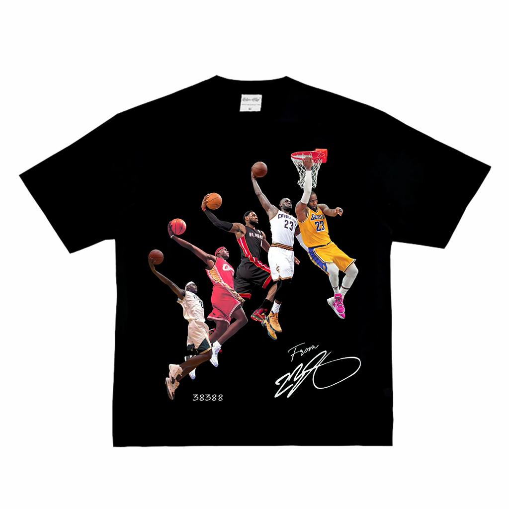 ZX Tee 2024 New Fashion James Five Period Dunk Record-breaking Commemorative American Short-sleeved Pure Cotton Short-sleeved Tt Shirt