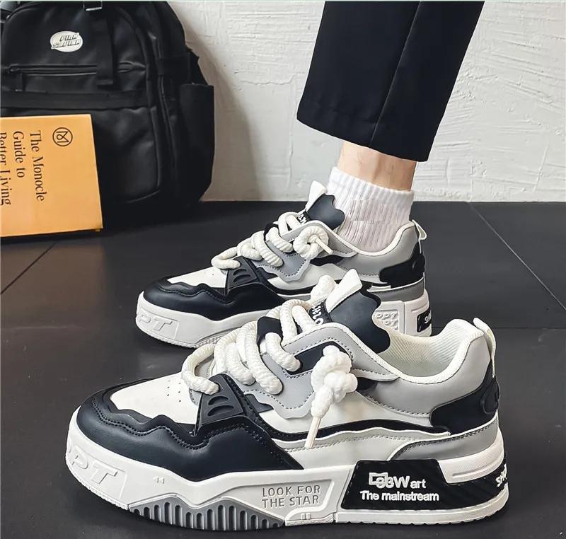 Интернет-знаменитости, горячая мужская обувь, лето 2024, новые универсальные повседневные туфли на толстой подошве, нескользящие, молодежные спортивные модные туфли