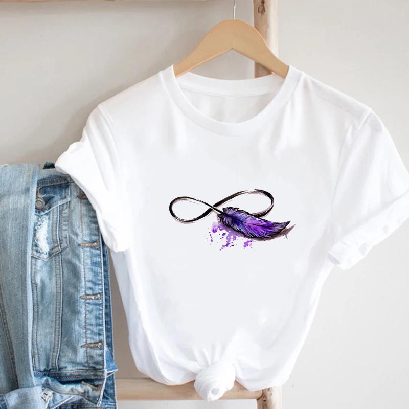 (Asian Size)Tee Top Fashion T Shirt Butterfly Lovely Trend Cute Style Casual Women Clothing Print Lady Female Short Sleeve Graphic T-shirt