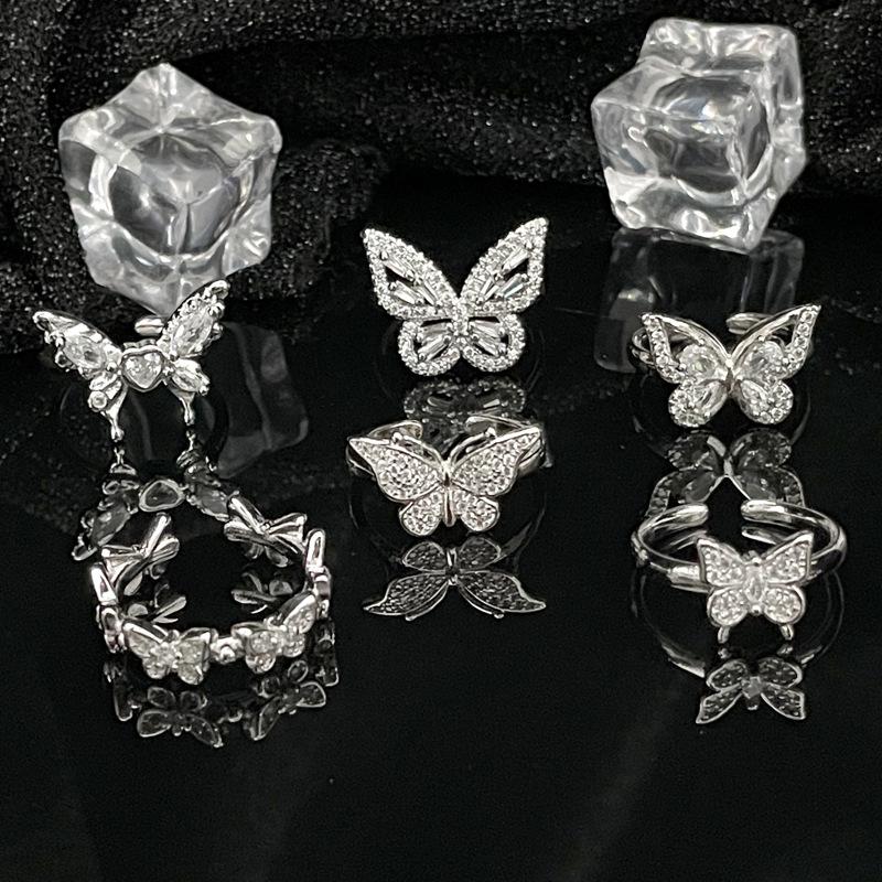 Элегантное открытое кольцо с бриллиантом «Бабочка» — роскошный и модный дизайн для женщин