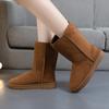 Women Shoes On Sale High Quality Winter Slip-on Mid-calf  Women Boots Fashion Solid Casual Snow Boots Large Size Platform Boots
