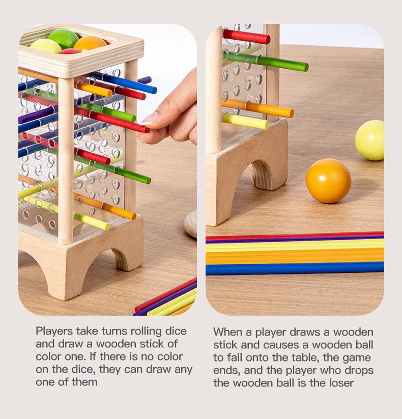 Montessori Wooden Pegging & Throwing Game: Color Recognition & Parent-Child Interaction Toy