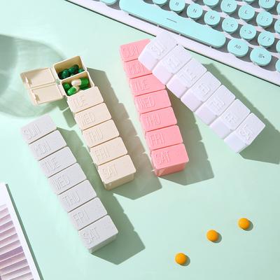 Таблетница полосового типа 7 дней в неделю Лекарство 7 отделений Подупаковка Коробка для лекарств Удобная коробка для хранения Органайзер для таблеток