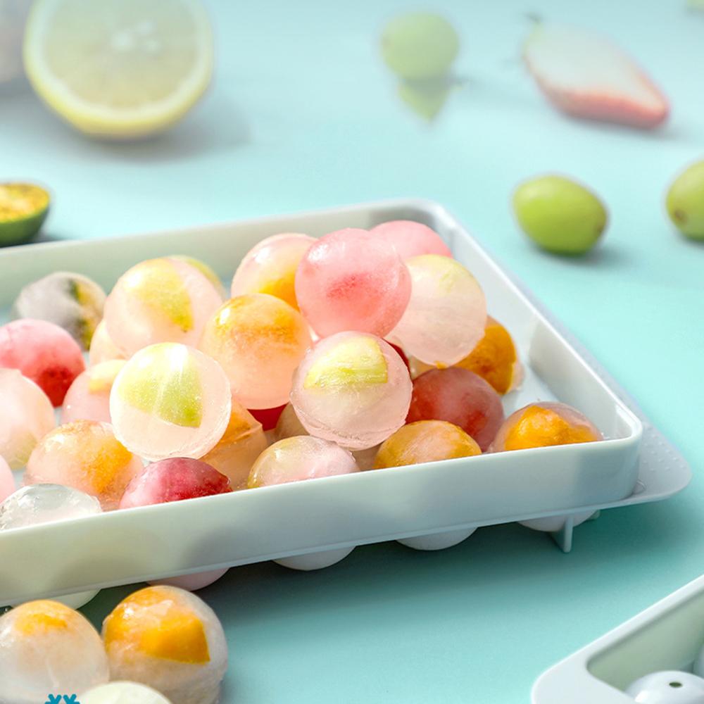 1 комплект формочек для льда, поддон для льда с совком и щипцами, легко извлекаемая форма для кубиков льда с ящиком для хранения для холодильника