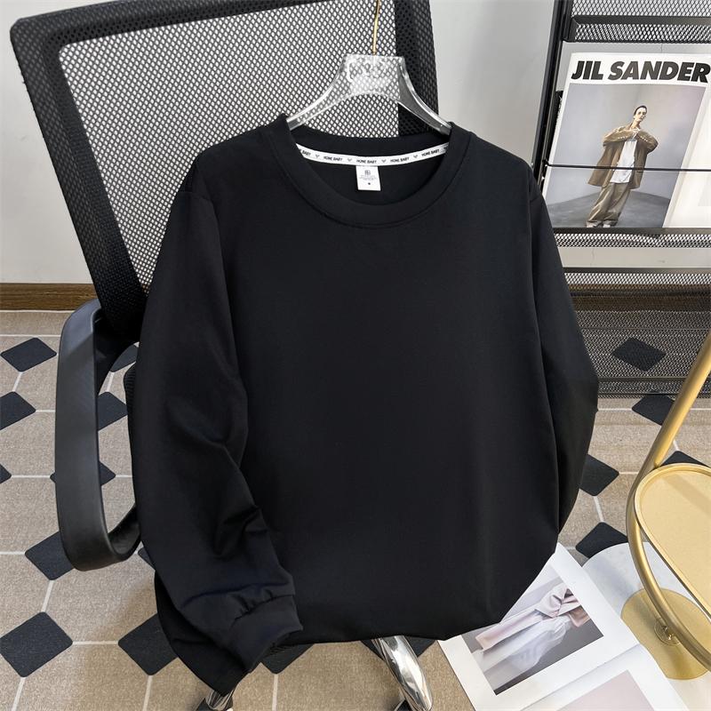 Футболка с длинным рукавом из высококачественного хлопка в американском стиле для мужчин, осенний модный свободный свитер с круглым вырезом, универсальная базовая рубашка