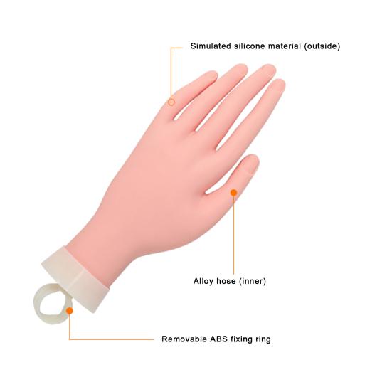 FL-147A Маникюрная модель Подвижная Свободное вращение ABS Практика ногтей Искусственная левая рука для начинающих