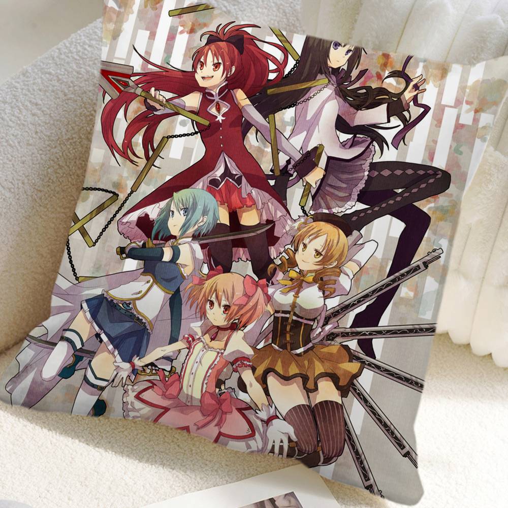 Puella Magi Madoka Magica Аниме Наволочка Квадратная Подушка Спальня Диван Досуг Комфортная Подушка Автомобиль Дом Украшение