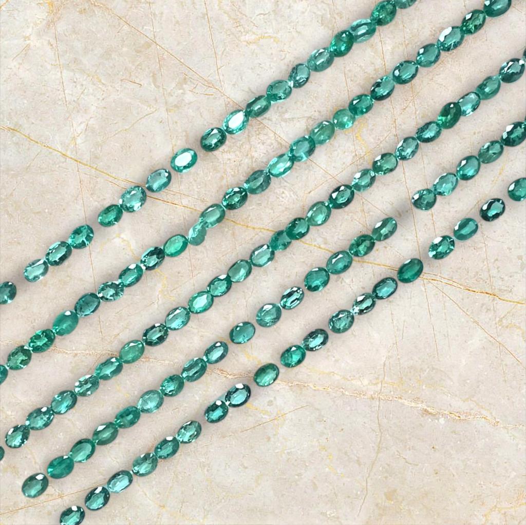 Natural Emerald Oval Cut Gemstone Lot, Loose Gemstone Lot, Zambian Emerald Stone, All Size Oval Shapes For Making Ring and Jewelry.