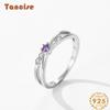 Tancise Classic 925 Sterling Silver Zircon Ring Ladies Jewelry Wedding Promise Party Gift