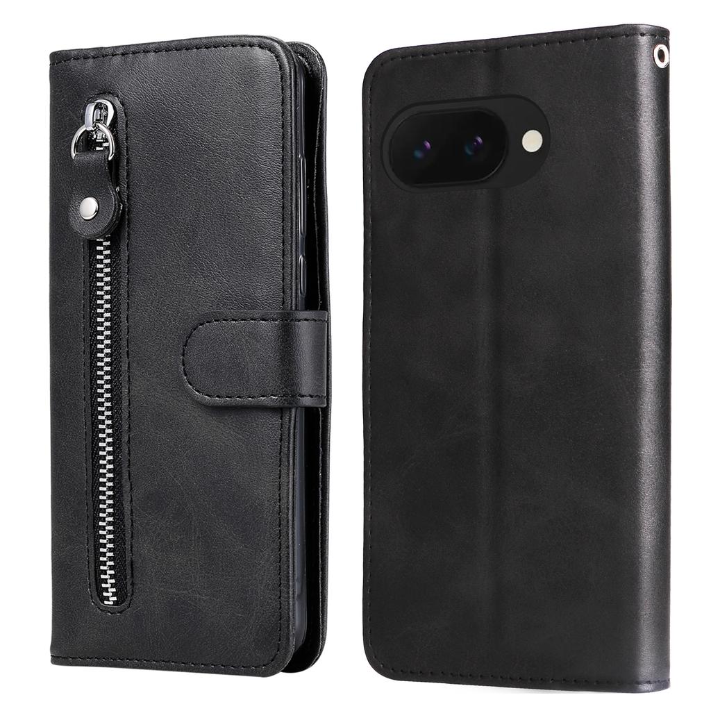 For Google Pixel 9a Case Zipper Wallet Calf Texture PU Leather Phone Cover