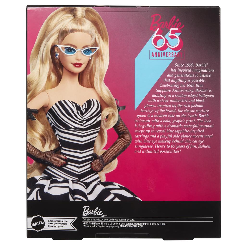 Кукла Barbie 65th Anniversary Blonde Dress Up Signature BLACK Barbie Doll Dress Up Doll Возраст 6 лет и старше Black HRM58 Doll/House