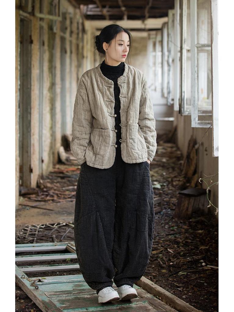 Женская зимняя стеганая куртка из хлопка рами с принтом тай-дай - Новый стиль