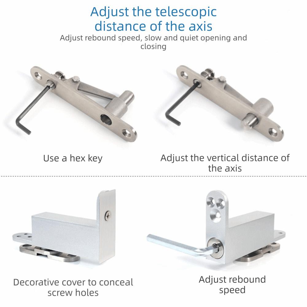 Hydraulic Automatic Door Pivot Hinges Soft Close Spring Invisible Door Hinges Hidden Installation