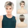 Градиентные светлые парики женские синтетические короткие прямые парики с челкой для дам натуральные стрижки парики для мамы костюм для пожилой женщины