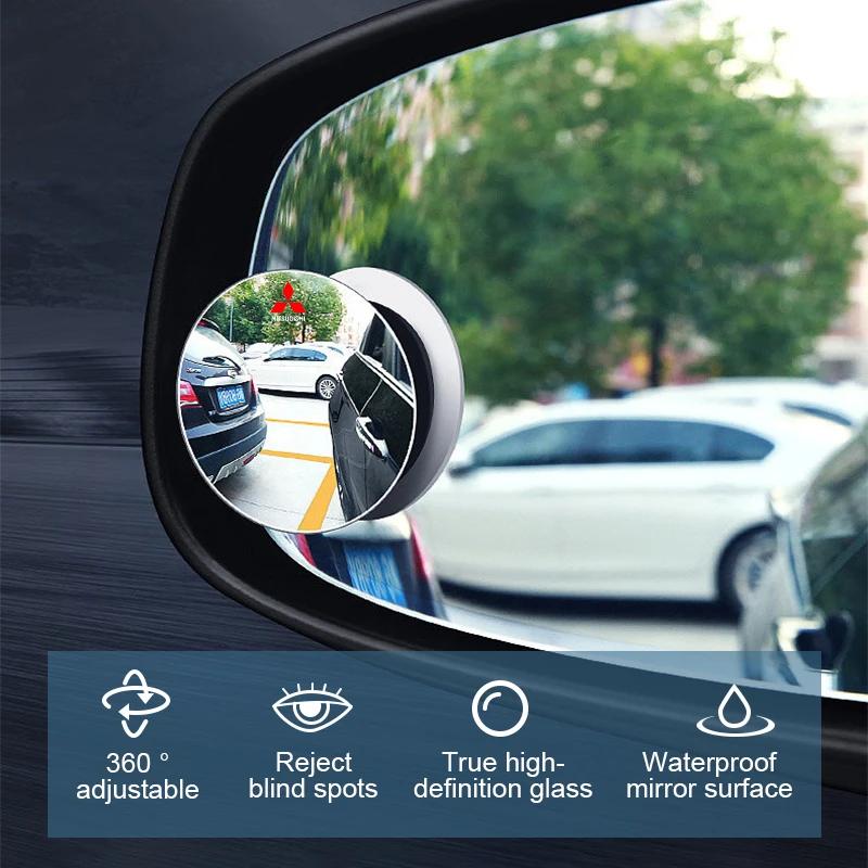 bljm6 360 Degree Car Blind Spot Rear View Mirror Wide Angle Adjustable For Mitsubishi ASX Lancer Pajero Outlander L200 EVO Lancer EX