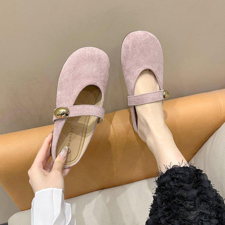 Французские ретро туфли-лодочки для женщин на весну 2025 года, с мягкой подошвой, желтые туфли на плоской подошве