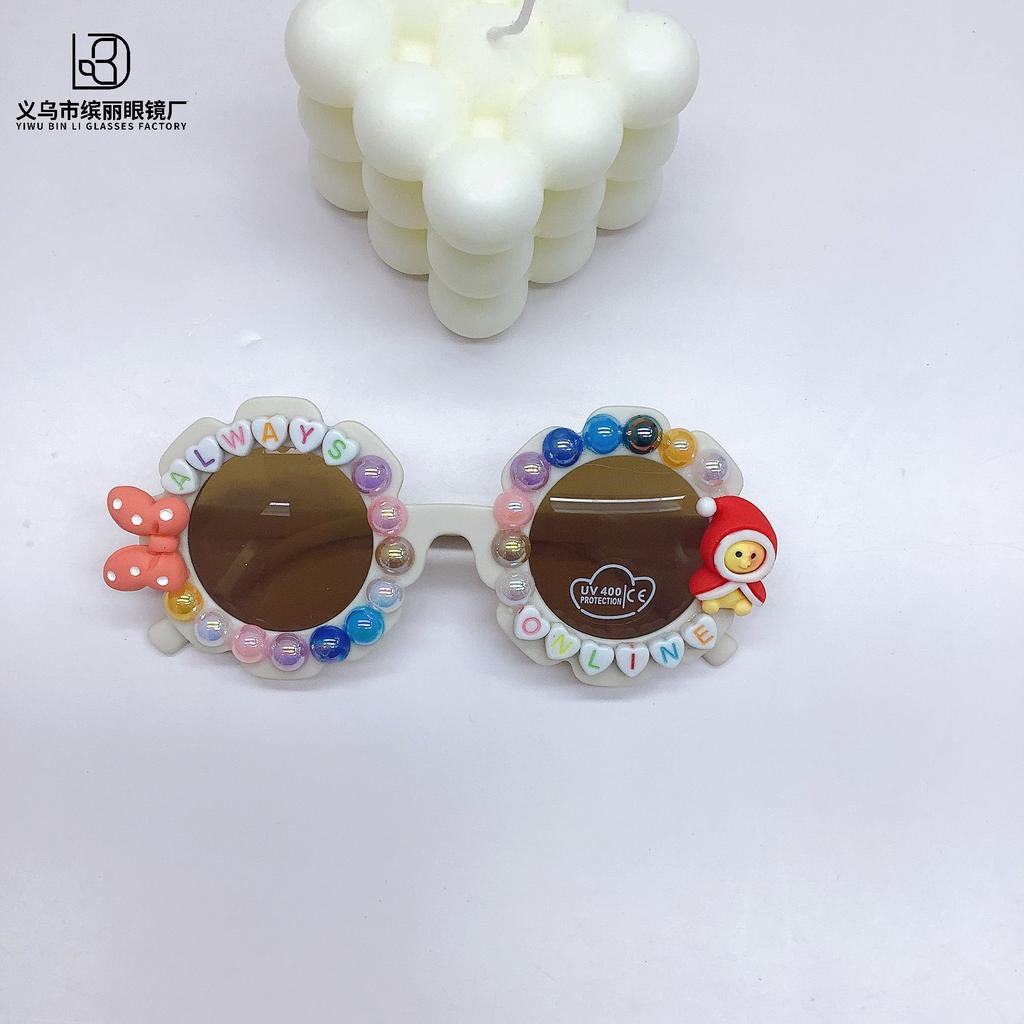 Travel Sunscreen And Uv Protection Diy Cute Baby Sunglasses Trendy Fashion Children'S Eye Protection Glasses