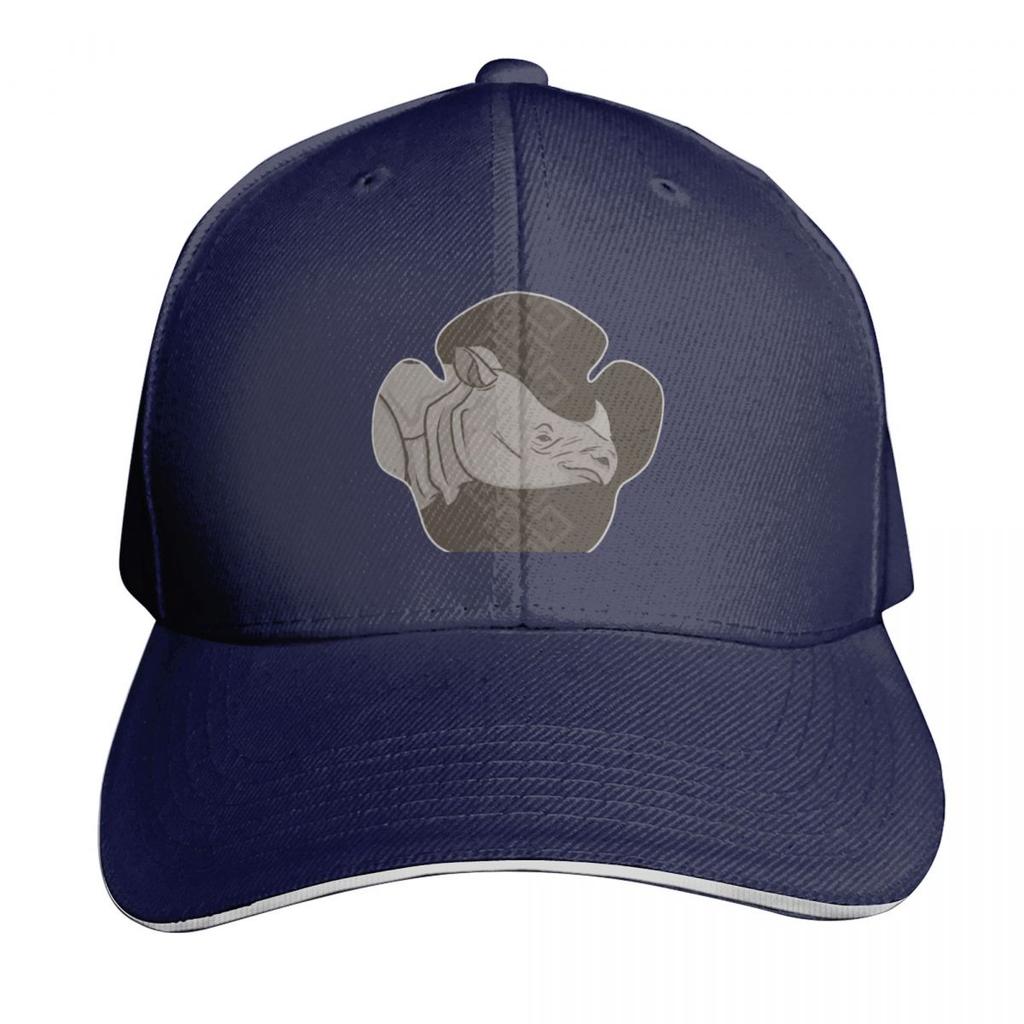 Rhino Footprint Portrait Javan Rhino Baseball Cap Snapback Flat Bill Strapback Dad Hat Six Panel Structured Crown