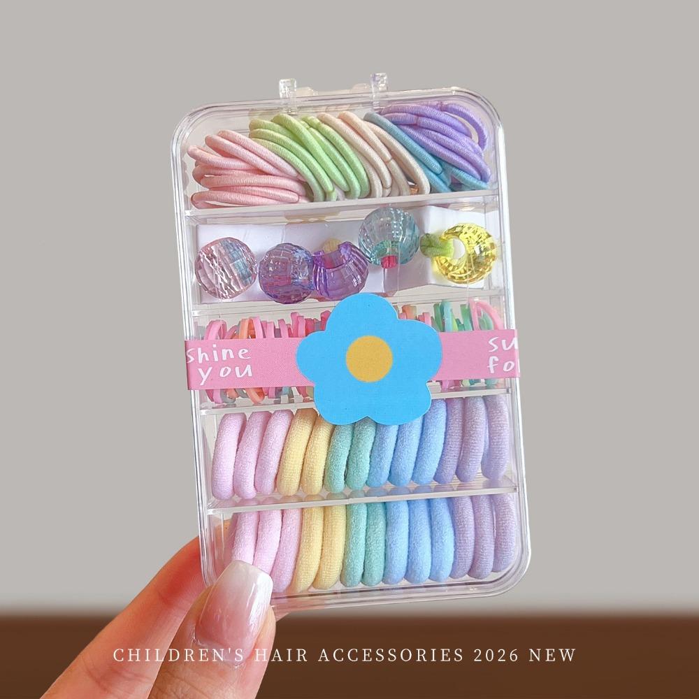 Rainbow Colors Mini Hair Bands High Elasticity No Hurt Hair Ties Thin Hair Ties For Toddler Girls