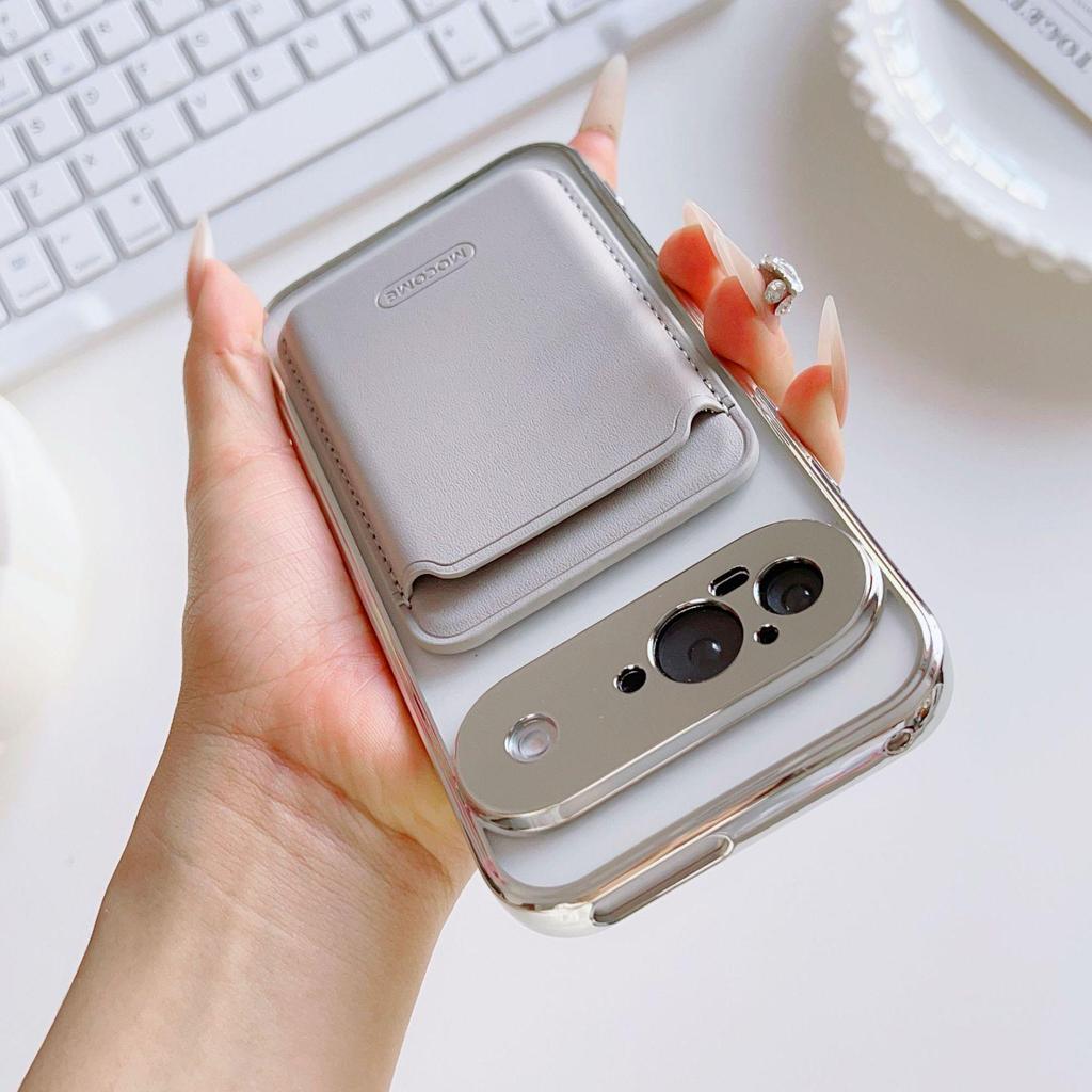 Магнитный чехол Gold Shield для Google Pixel 10 Pro с CD-узором и держателем для карт - Защита от падений