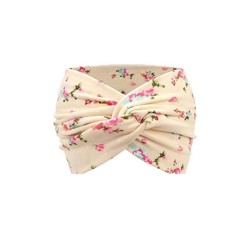 Bohemian Floral Cross Headband for Sports, Running, and Makeup